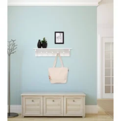 Foster Wall Shelf With Pegs - White 12 Foster Wall Shelf With Pegs - White -Furniture Specialty Store GUEST 0f149efe 2dd7 4b49 b043 03e58b43364a