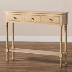 3 Drawer Calvin Wood Entryway Console Table - Baxton Studio -Furniture Specialty Store GUEST 0f5f5b85 0968 4a95 8e82 15fe6f08947a