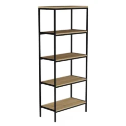 Hastings Home 5-Tier Open Bookshelf – Industrial Bookcase With Steel Frame, Black -Furniture Specialty Store GUEST 0fbee11b 05a3 4201 9ba4 dbb3bd8ff8c3