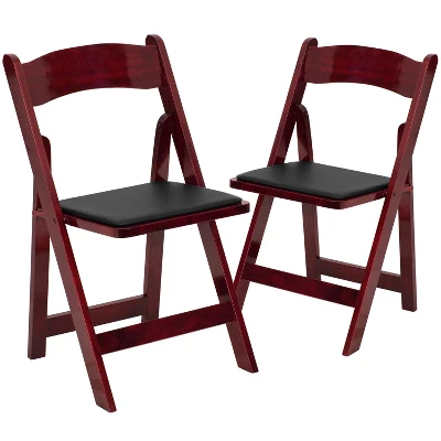 Emma And Oliver 2 Pack Wedding Party Event Wood Folding Chair With Vinyl Padded Seat 15 Emma And Oliver 2 Pack Wedding Party Event Wood Folding Chair With Vinyl Padded Seat - Image 13