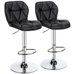 Yaheetech 2pcs Adjustable Modern PU Leather Swivel Bar Stools With Backrest -Furniture Specialty Store GUEST 0ff9073a 359d 449e 9cae 1990ea322411