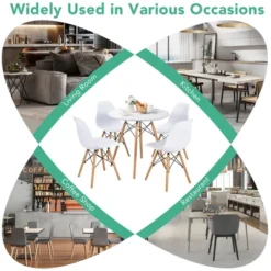 Costway Dining Table Set Modern 5 PCS For 4 Round Dining Room Table Set W/Solid Wood Leg -Furniture Specialty Store GUEST 0fffc568 0eeb 45f3 973d fb1ce0efeee6