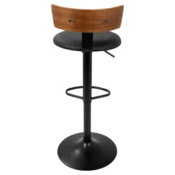 Weller Contemporary Barstool With Black Frame Walnut Wood/Black - Lumisource -Furniture Specialty Store GUEST 104f120a 91ae 4105 aea8 e54f159e0331