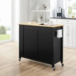 Full Savannah Wood Top Kitchen Island Cart Black/Natural - Crosley -Furniture Specialty Store GUEST 109cd33f c8f4 4f0f 9542 a4c7da272cc3