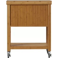 Kenta Bamboo Kitchen Cart With Stainless Steel Top Natural - Boraam -Furniture Specialty Store GUEST 10c8b631 6d41 47e0 a7ea 196c1f465f59