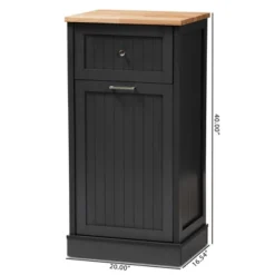 Marcel Oak Finished Kitchen Cabinet Gray/Brown - Baxton Studio -Furniture Specialty Store GUEST 11411c22 a682 4e6e 8926 ee29eee536a4