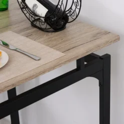 HOMCOM 5 Piece Modern Dining Table And 4 Stools Industrial Dining Set With Footrest & Metal Legs, For Kitchen, Natural -Furniture Specialty Store GUEST 116e0dbb 202c 4c64 9705 aa655fd36d15