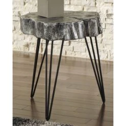 Dellman Side Table Antique Silver Finish - Signature Design By Ashley