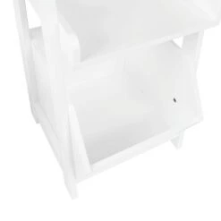 13" Kids' 4-Tier Ladder Shelf With Toy Organizer White - RiverRidge Home