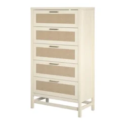 Latta 5 Drawer Dresser Ivory Oak/Faux Rattan - Room & Joy -Furniture Specialty Store GUEST 12d1f1b9 da5e 45dc 807b fa949ab6d665