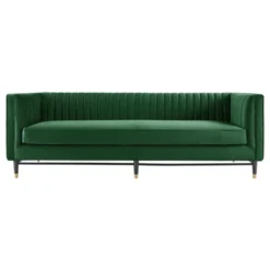 Devote Channel Tufted Performance Velvet Sofa Emerald - Modway -Furniture Specialty Store GUEST 133365c6 0d06 4d51 b2fa 41daa5017751