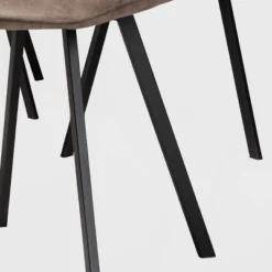 Set Of 4 Filicia Imitation Leather Upholstered Metal Dining Chairs Gray/Brown - Baxton Studio -Furniture Specialty Store GUEST 137754ba 3e37 4c41 821e a2f5e2d669de