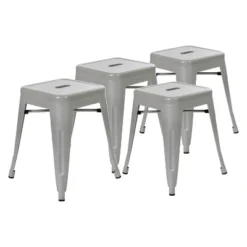 Emma And Oliver 18 Inch Table Height Indoor Stackable Metal Dining Stool-Set Of 4 -Furniture Specialty Store GUEST 137a8884 15db 4551 9217 8433ff2eba25