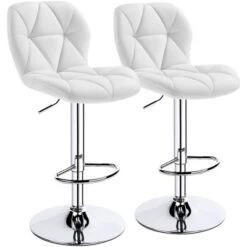 Yaheetech 2pcs Adjustable Modern PU Leather Swivel Bar Stools With Backrest -Furniture Specialty Store GUEST 138f499b 1af3 499a b535 c4fa80e9e2ba