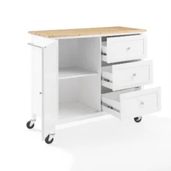 Soren Wood Top Kitchen Island/Cart Natural/White - Crosley -Furniture Specialty Store GUEST 143a9055 5824 4905 bccc d266dc291111