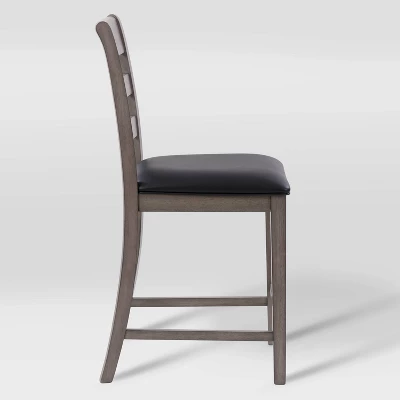 7pc New York Counter Height Wood Dining Set Washed Gray - CorLiving 6 7pc New York Counter Height Wood Dining Set Washed Gray - CorLiving - Image 4