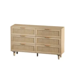 6-Drawer Rattan Dresser For Living Room And Bedroom, Natural - ModernLuxe -Furniture Specialty Store GUEST 14dfb5e8 1b48 47d6 995e 7335ca718fd9