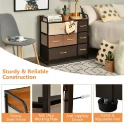 Costway 7-Drawer Dresser Storage 3-Tier Organizer Tower Steel Frame Wooden Top -Furniture Specialty Store GUEST 154aade7 f65c 4357 ba70 0dc7ac5a8279