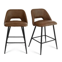 26.5" Edwin Upholstered Counter Height Stool (Set Of 2) Black Leg-The Pop Maison -Furniture Specialty Store GUEST 155d290d 797e 42b7 942f 11b598679aa5