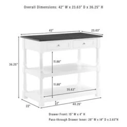 Caitlyn Wood Top Kitchen Island White/Dark Brown - Crosley -Furniture Specialty Store GUEST 159b6490 b7dd 4a82 801b fc421ed8ae81