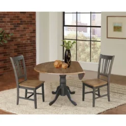 42" Mase Dual Drop Leaf Table With 2 San Remo Side Chairs - International Concepts -Furniture Specialty Store GUEST 1644e025 f318 4930 8613 841af10f9fd9