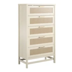 Latta 5 Drawer Dresser Ivory Oak/Faux Rattan - Room & Joy -Furniture Specialty Store GUEST 165619fa 2dfa 4e63 a197 eb308c118683