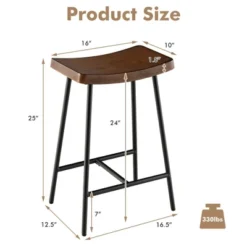 Costway Industrial Saddle Stool Counter Height Bar Stool Dining Pub Chair W/ Metal Frame -Furniture Specialty Store GUEST 16a1030d c0ef 43b0 b60a 416451e7ac69
