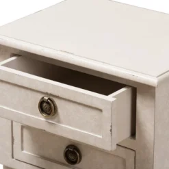 Lenore Country Cottage Farmhouse 2 Drawer Nightstand White - Baxton Studio -Furniture Specialty Store GUEST 16c99834 e95c 498e 8d80 dcddf9d924af