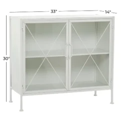 Modern Farmhouse Metal Cabinet White - Olivia & May -Furniture Specialty Store GUEST 17830f04 dd5f 4be3 bb86 313a6bbb3187
