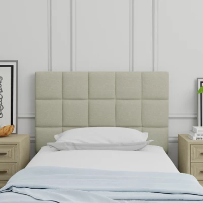 Glenwillow Home Upholstered Headboard With 26" Tall Panel 3 Glenwillow Home Upholstered Headboard With 26" Tall Panel