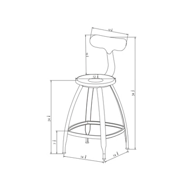 Seidler Architect Industrial Counter Height Barstool Black - Project 62™ 6 Seidler Architect Industrial Counter Height Barstool Black - Project 62™ - Image 4