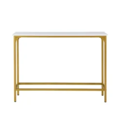 Stella Slim Console Table White/Gold - Carolina Chair & Table