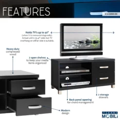 35.6" TV Stand For TVs Up To 40" Black - Techni Mobili -Furniture Specialty Store GUEST 183ea265 587a 43de 90eb dfc122c57454