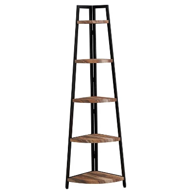 70" Free Standing 5 Tier Pyramid Corner Shelf - Danya B. 17 70" Free Standing 5 Tier Pyramid Corner Shelf - Danya B. - Image 15