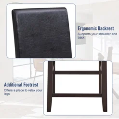 Costway Set Of 2/4 Bar Stools 25inch Counter Height Barstool Pub Chair W/Rubber Wood Legs -Furniture Specialty Store GUEST 18be4782 0d56 44a2 b16d 6332a6ccc1b4