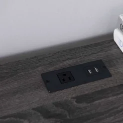 Ghally Locking Drawer L-Shape Desk With USB Ports Dark Gray - MiBasics -Furniture Specialty Store GUEST 190cfb99 84b2 4c2d 8682 a97644a81621