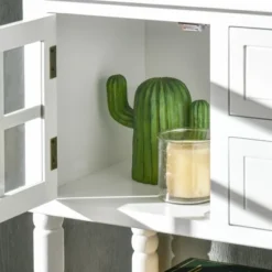 HOMCOM Vintage Console Table With 2 Drawers And Cabinets, Retro Sofa Table For Entryway, Living Room And Hallway, White -Furniture Specialty Store GUEST 19818ba2 abe6 4969 a3bf 21edc97ef79b