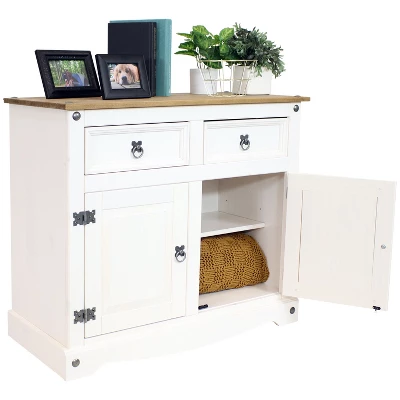 Sunnydaze Decor Sunnydaze Kitchen Sideboard Cabinet With 2 Drawers And 2 Doors - Solid Pine Construction 3 Sunnydaze Decor Sunnydaze Kitchen Sideboard Cabinet With 2 Drawers And 2 Doors - Solid Pine Construction