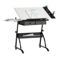 Core Drawing Table And Stool Set Charcoal Black/White - Studio Designs -Furniture Specialty Store GUEST 19d1a665 a8bb 435d b2dd ccca9f7b9e24