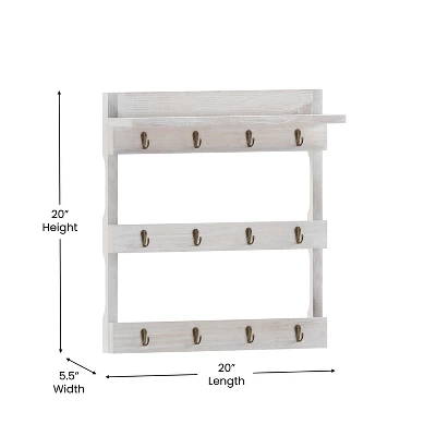 Emma And Oliver Wall Mounted Mug Rack With 12 Coffee Cup Hangers And Built-In Shelf For Coffee, Sugar & More 8 Emma And Oliver Wall Mounted Mug Rack With 12 Coffee Cup Hangers And Built-In Shelf For Coffee, Sugar & More - Image 6