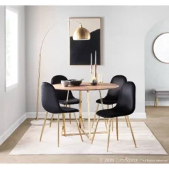 Set Of 2 Pebble Contemporary Dining Chairs Gold/Black - LumiSource -Furniture Specialty Store GUEST 1b4f21d4 00f6 454e ae68 6e675b2da724