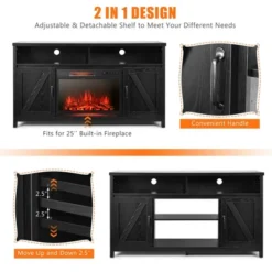 Costway 1350W Electric Fireplace Heater W/59'' Fireplace TV Stand -Furniture Specialty Store GUEST 1b812c47 0f7a 4354 a639 7f846f1842b9
