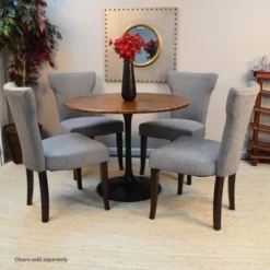 40" Somerset Wood Top Round Dining Table Black - Carolina Chair & Table