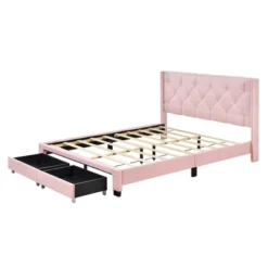 Queen Size Linen Upholstered Storage Platform Bed With Two Drawers-ModernLuxe -Furniture Specialty Store GUEST 1ba1c44b ab5b 4adb b404 a831689e4d01