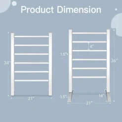 Costway Freestanding Wall Mounted Towel Warmer 6-Bar Aluminum Heated Towel Rack W/ Timer -Furniture Specialty Store GUEST 1bc5a726 f3e7 48c3 ad07 e26a59525b67