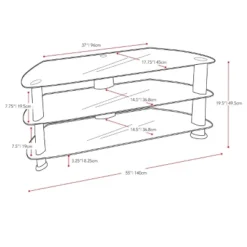 Corner TV Stand For TVs Up To 60" CorLiving Black -Furniture Specialty Store GUEST 1bffc530 2324 4ee3 9b00 52cc57464c86