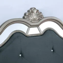 California King Divito Traditional Mirror Trim Bed Silver - HOMES: Inside + Out 7 California King Divito Traditional Mirror Trim Bed Silver - HOMES: Inside + Out -Furniture Specialty Store GUEST 1ce4ec0d 7cb4 472c 9fae 460f6aa6ff0c