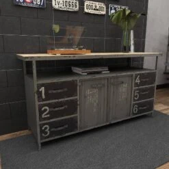 Industrial Wood Buffet Gray - Olivia & May -Furniture Specialty Store GUEST 1d074fa7 6651 40bc 85a1 c684646f52f1
