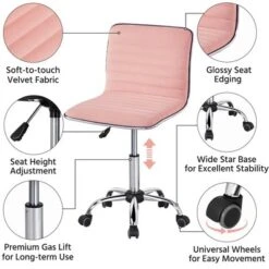 Yaheetech Velvet Low Back Armless Desk Chair Office Chair With Wheels -Furniture Specialty Store GUEST 1d525fb1 35e7 4380 8bec bb2a2d4d26ec
