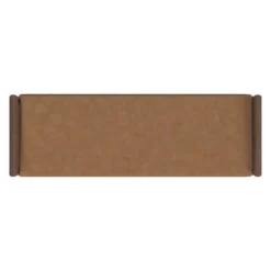 Wood Bench With Upholstered Seat Faux Leather Caramel - HomePop -Furniture Specialty Store GUEST 1d55684a f0b4 4b5d 96ae 669e184e8417